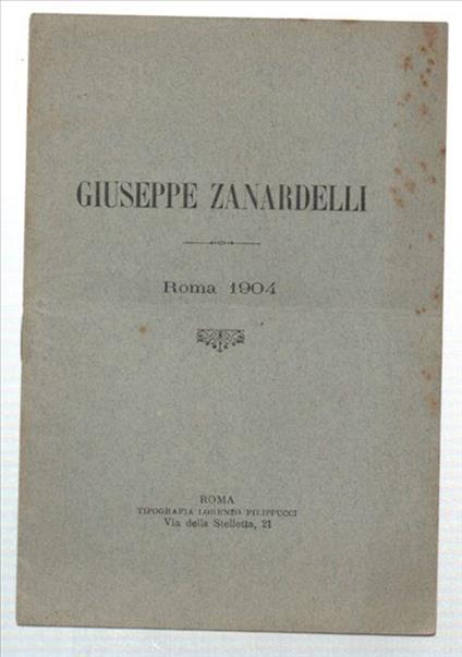 Giuseppe Zanardelli - copertina