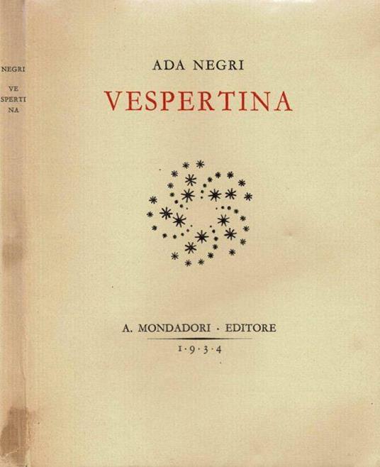 Vespertina - Ada Negri - copertina