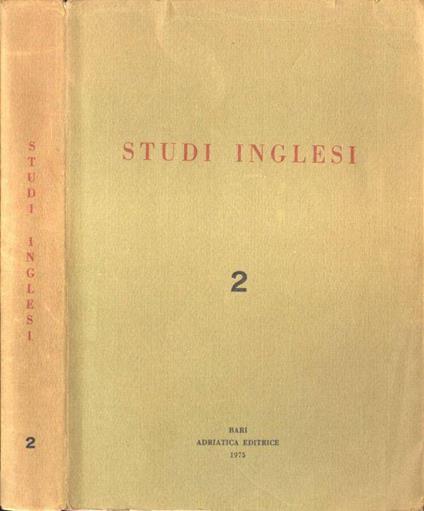 Studi inglesi 2 - Agostino Lombardo - copertina