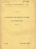 La riduzione dei minerali di ferro con idrogeno. Nota I