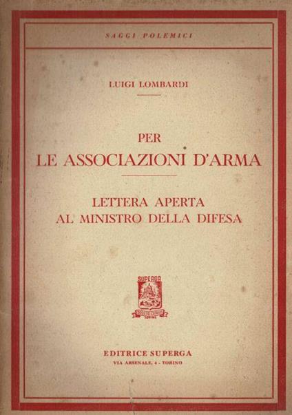 Per le Associazioni d'Arma - Luigi Lombardi - copertina