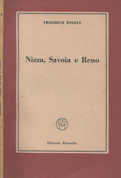 Nizza, Savoia e Reno - Friedrich Engels - copertina