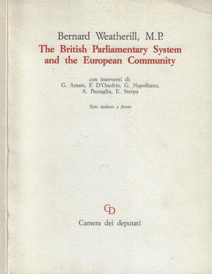 The British Parlimentary System and the European Community - copertina