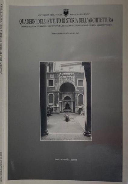 Quaderni Dell'Istituto Di Storia Dell'Architettura - copertina