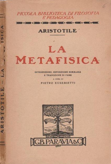 La Metafisica - copertina