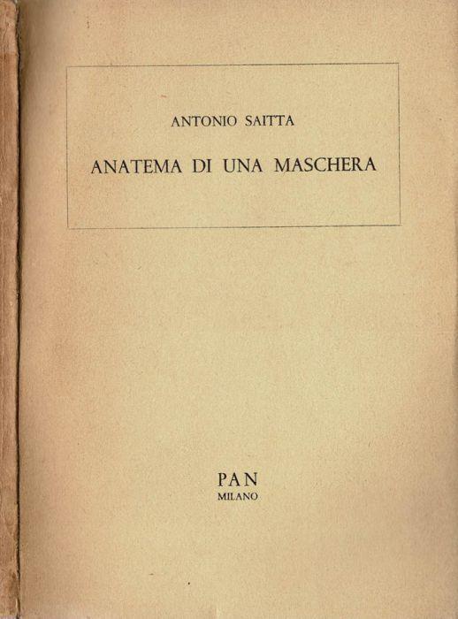 Anatema di una maschera - Antonio Saitta - copertina