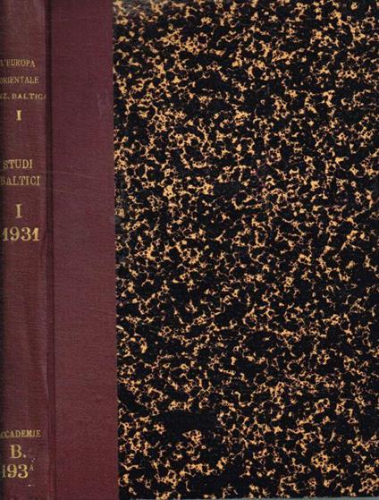 Studi Baltici. Volume primo (1931) - Giacomo Devoto - copertina
