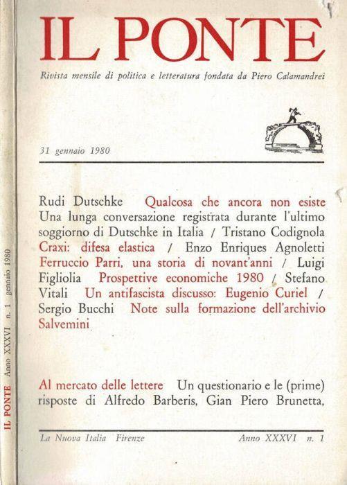 Il Ponte - 1980. Num. 1 - A.a.v.v. - copertina