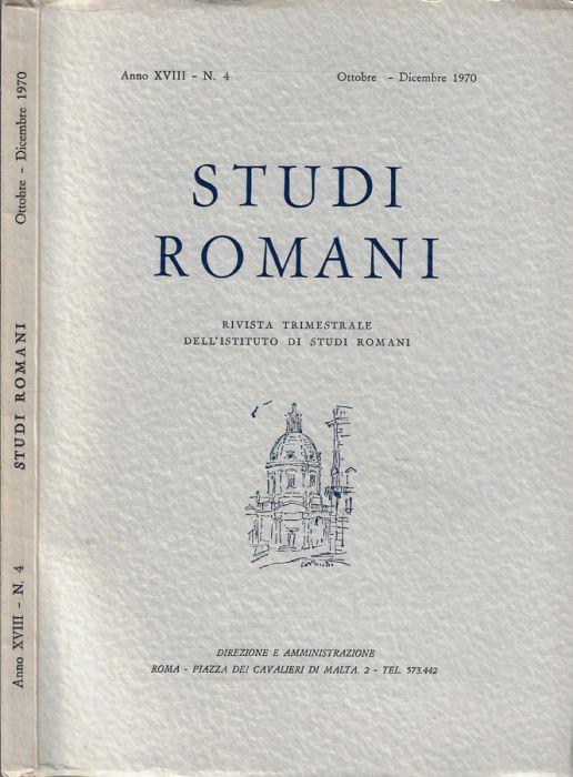 Studi romani anno 1970 N. 4 - Pietro Romanelli - copertina