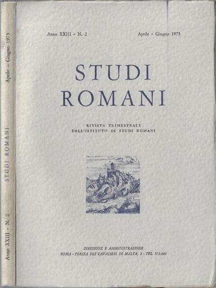 Studi romani anno 1975 N. 2 - Pietro Romanelli - copertina