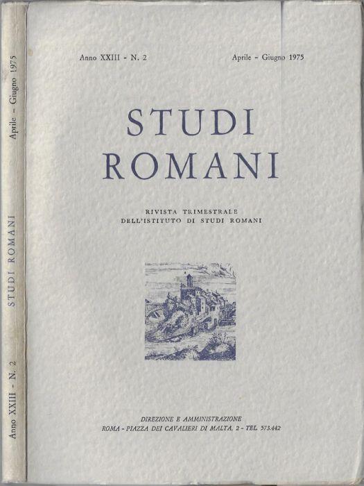 Studi romani anno 1975 N. 2 - Pietro Romanelli - copertina