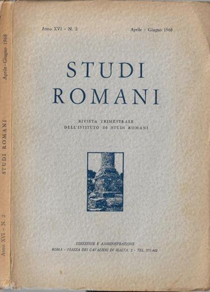 Studi romani anno 1968 N. 2 - Pietro Romanelli - copertina