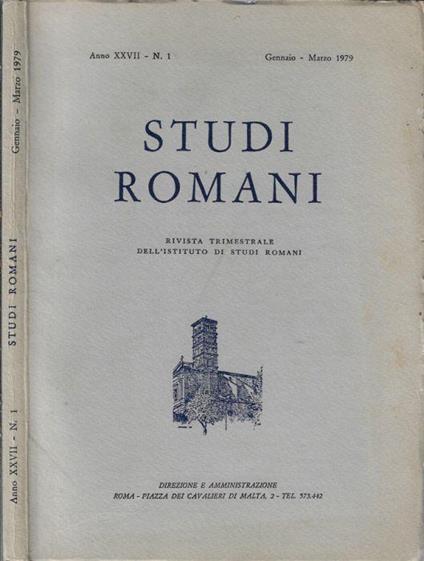 Studi romani anno 1979 N. 1 - Pietro Romanelli - copertina