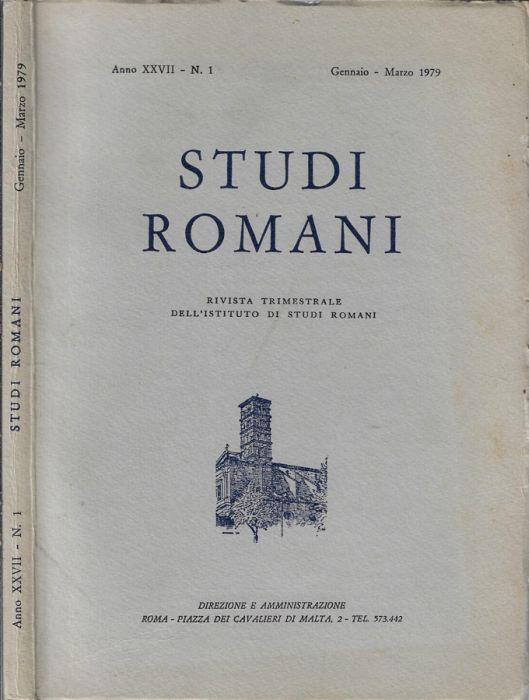 Studi romani anno 1979 N. 1 - Pietro Romanelli - copertina