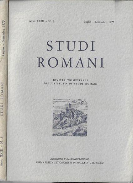 Studi romani anno 1975 N. 3 - Pietro Romanelli - copertina