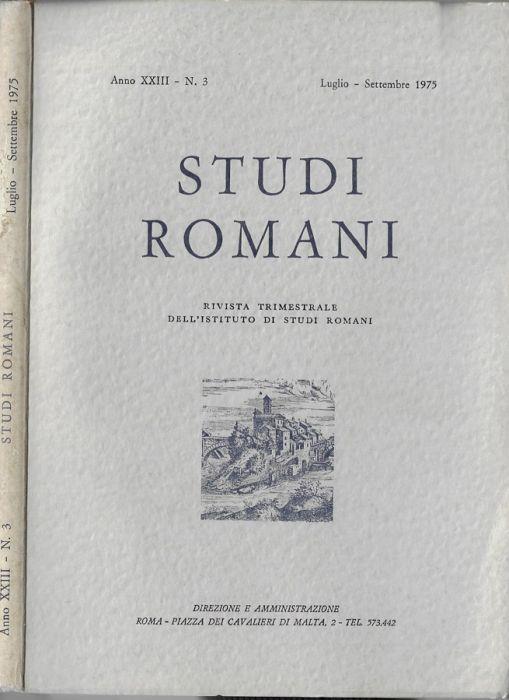 Studi romani anno 1975 N. 3 - Pietro Romanelli - copertina