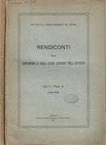 Rendiconti delle esperienze e degli studi eseguiti nell'Istituto