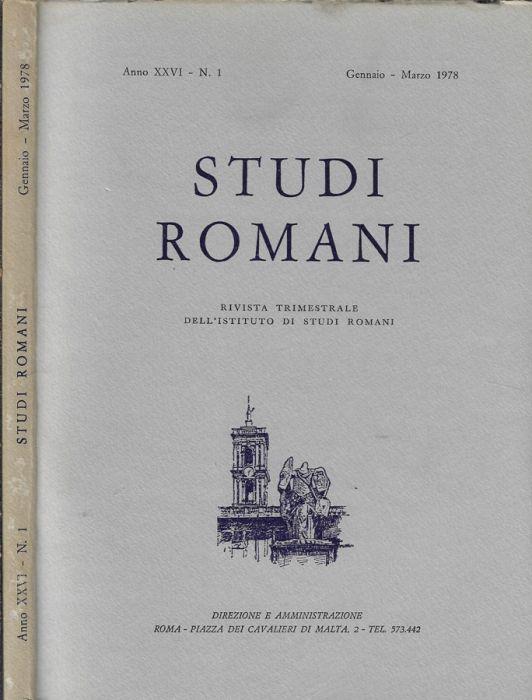 Studi romani anno 1978 N. 1, 2, 3, 4 (annata completa) - Pietro Romanelli - copertina