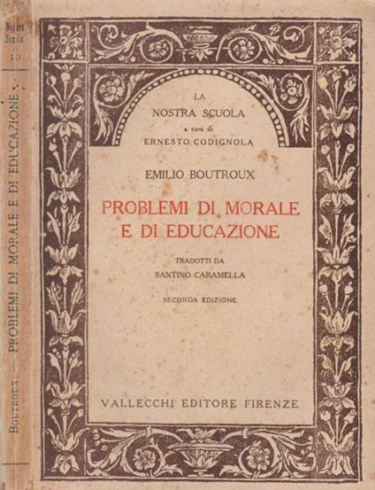 Problemi di morale e di educazione - Emile Boutroux - copertina