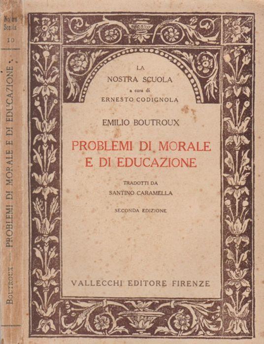 Problemi di morale e di educazione - Emile Boutroux - copertina