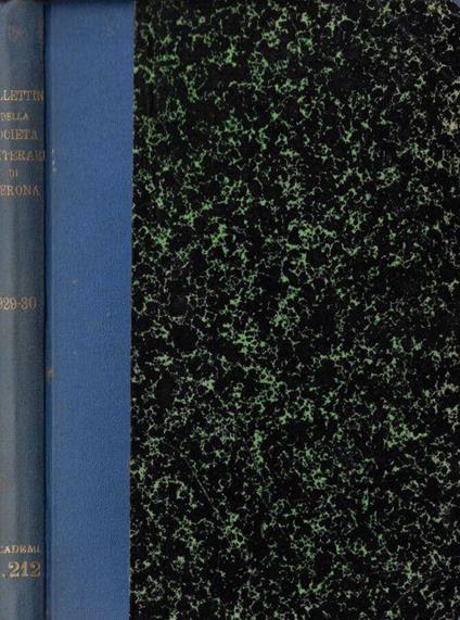 Bollettino della Società Letteraria di Verona anno VI 1929 - copertina