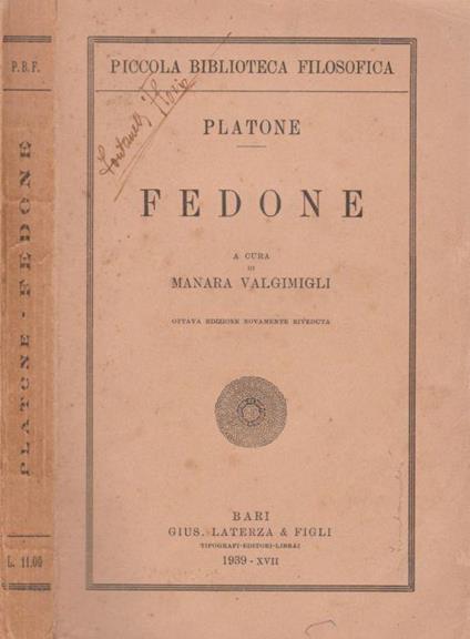 Fedone - Platone - copertina