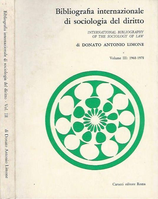 Bibliografia internazionale di sociologia del diritto, vol. III: 1968-1978 - copertina