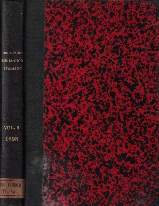 Monitore zoologico italiano anno IX 1898 - Giulio Chiarugi - copertina