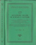 Atti della Accademia Ligure di scienze e lettere serie VI volume IV 2001