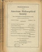Proceedings of the American Philosophical Society. Vol.85, anno 1941, fasc.1, anno 1942, fasc.4, 5