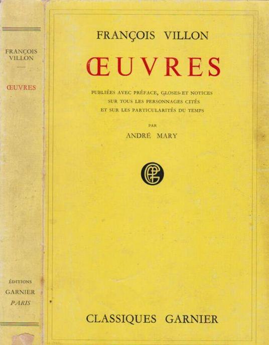 Oeuvres - François Villon - copertina