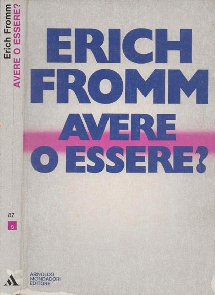 Avere o essere? - Erich Fromm - copertina