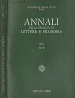 Annali della Facoltà di Lettere e Filosofia volume XXI 1978