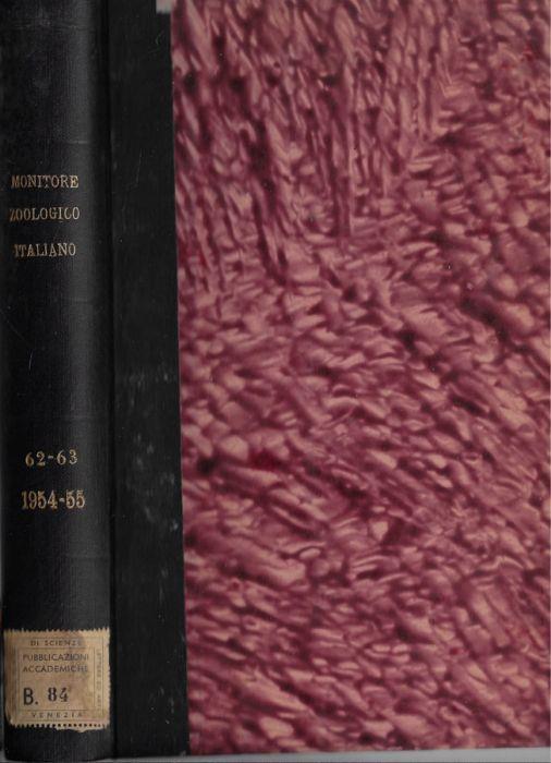 Monitore zoologico italiano anno LXII-LXIII 1954-1955 - Nello Beccari - copertina