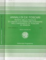 Annali di Cà Foscari anno XXXVIII 1999 N. 3 (serie orientale 30)