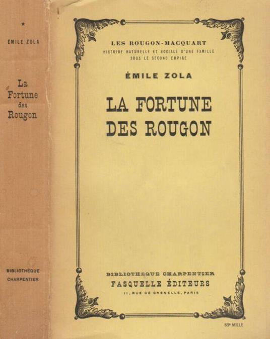 La fortune des Rougon - Émile Zola - copertina