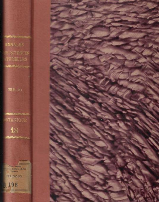 Annales des sciences naturelles botanique et biologie végétale XI série tome XVIII 1957 - copertina
