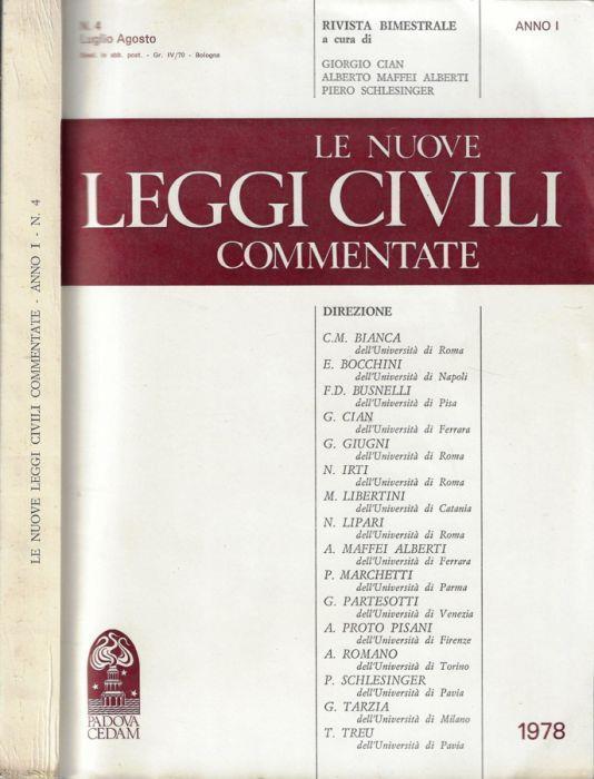 Le nuove leggi civili commentate anno 1978 N. 4 - Giorgio Cian - copertina