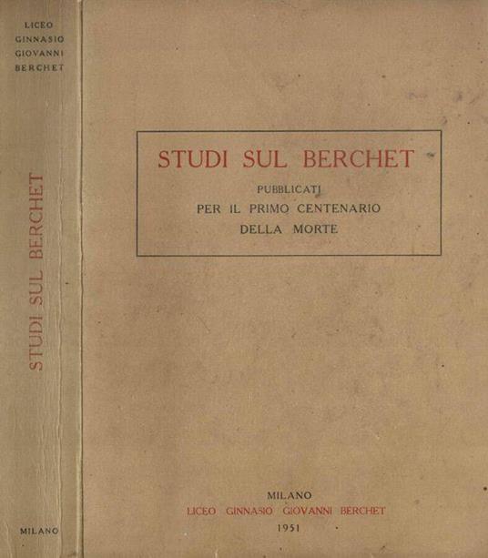 Studi su Berchet - copertina