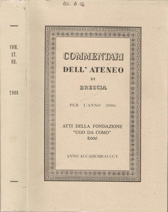 Commentari dell'Ateneo di Brescia - copertina
