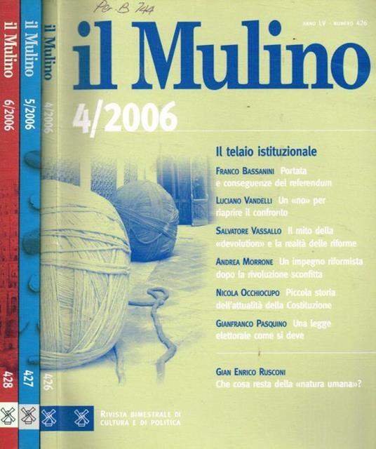 Il Mulino. Anno LV, 2006, fasc.4, 5, 6 - Edmondo Berselli - copertina
