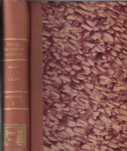 Annales des sciences naturelles botanique et biologie végétale 12° série tome VII 1966 - copertina