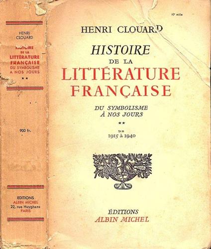 Histoire de la Litterature Francaise Vol. II - Henri Clouard - copertina