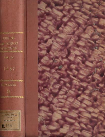 Annales des sciences naturelles botanique et biologie végétale 12° série tome VIII 1967 - copertina