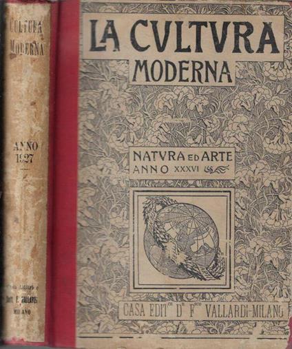 La cultura moderna natura ed arte anno XXXVI 1927 - Vittorio Giglio - copertina