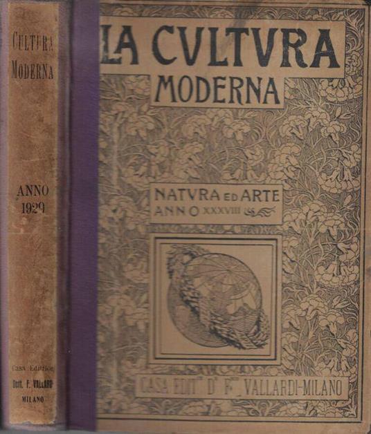 La cultura moderna natura ed arte anno XXXVIII 1929 - Vittorio Giglio - copertina