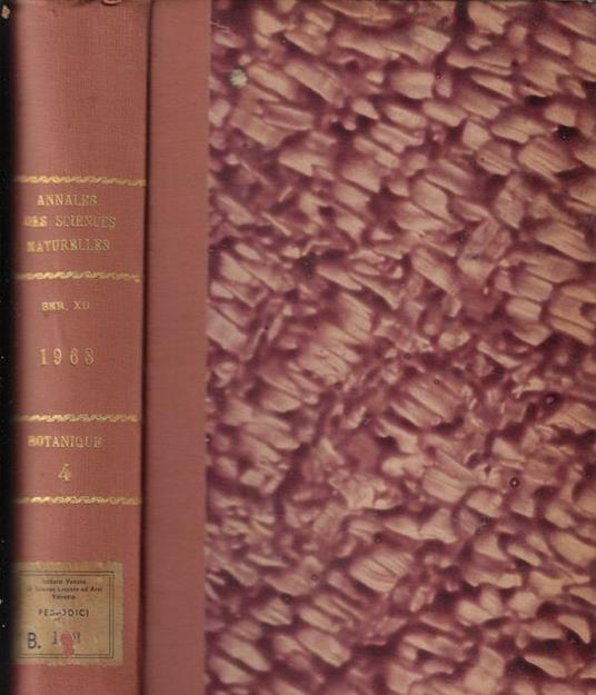 Annales des sciences naturelles botanique et biologie végétale XII série tome IV 1963 - copertina