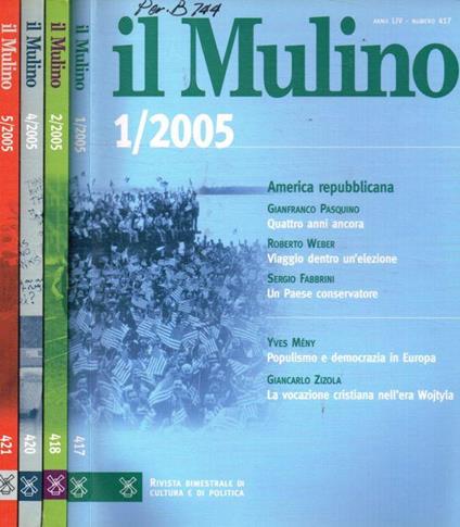 Il Mulino. Anno LIV, 2005, fasc.1, 2, 4, 5 - Edmondo Berselli - copertina