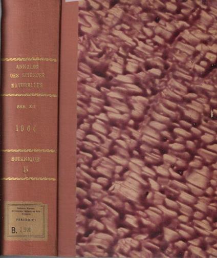 Annales des sciences naturelles botanique et biologie végétale 12° série tome V 1964 - copertina