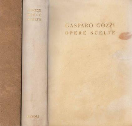 Opere scelte - Gasparo Gozzi - copertina